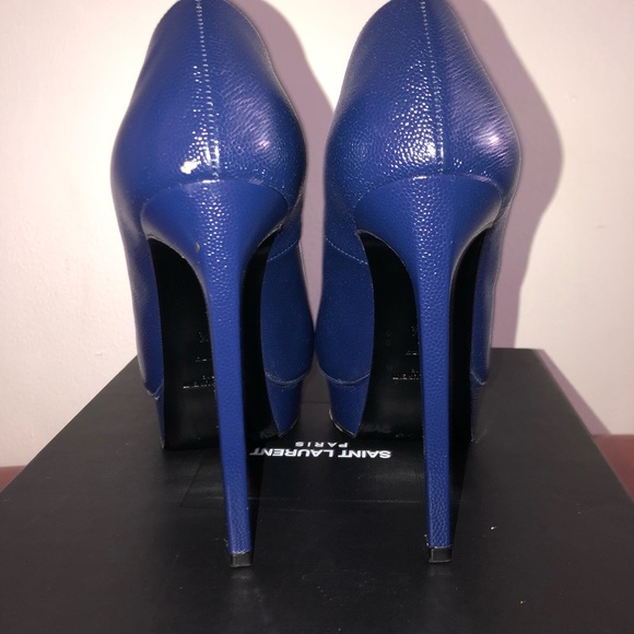 Cobalt Blue Saint Laurent Pumps - Picture 4 of 8